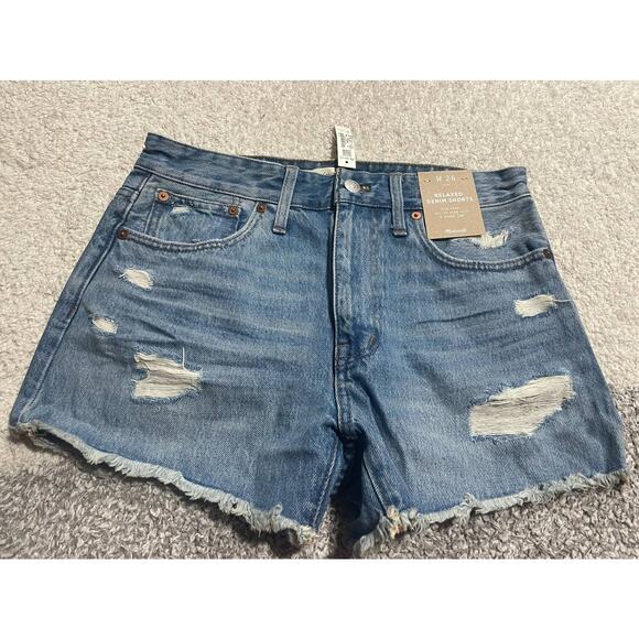 NWT Madewell Women's Size 26 Relaxed Denim Shorts Renfield Wash - Picture 1 of 6